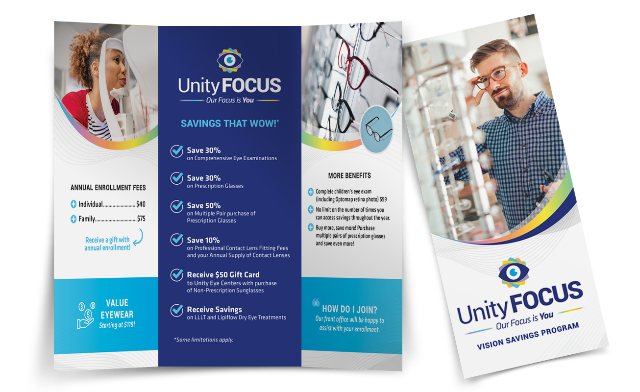 Unity Eye Centers Unity Focus Tri-fold Brochure