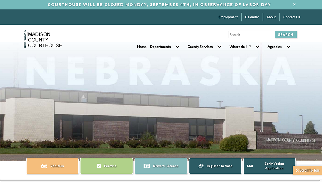 Madison County Courthouse, Nebraska website by Hollman Media