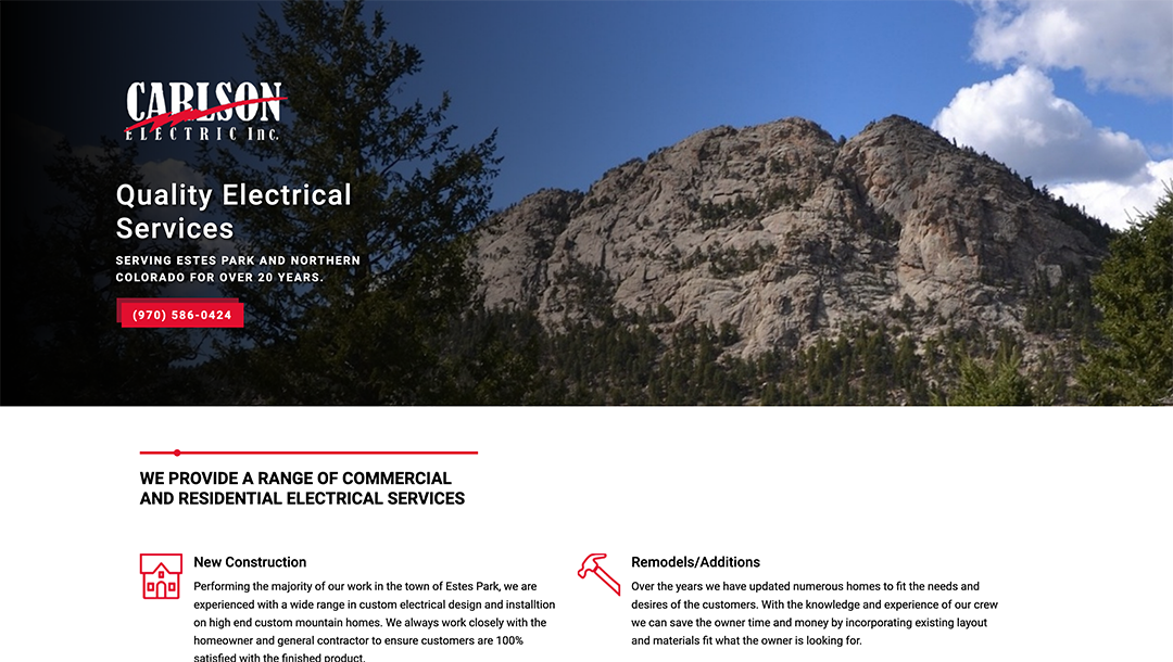 Carlson Electric website by Hollman Media