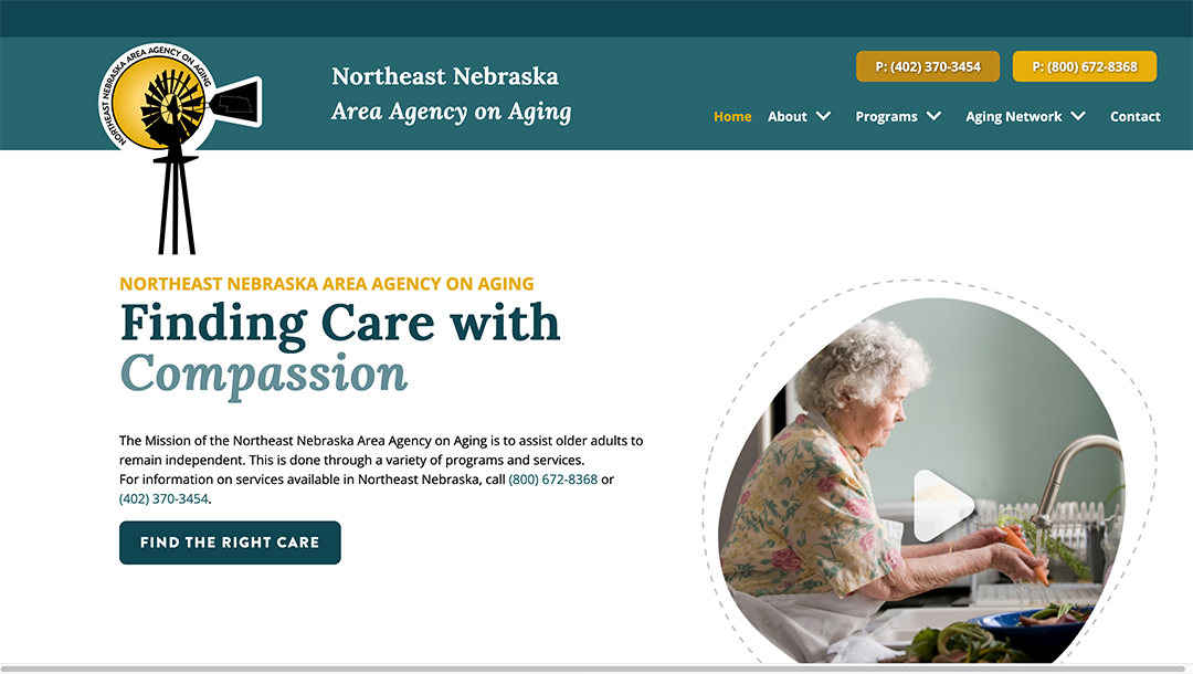 Northeast Nebraska Area Agency on Aging Website by Hollman Media