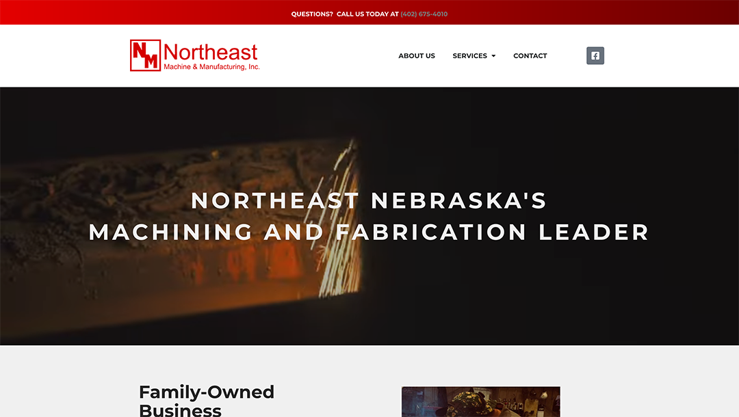 Northeast Machine and Manufacturing Website by Hollman Media