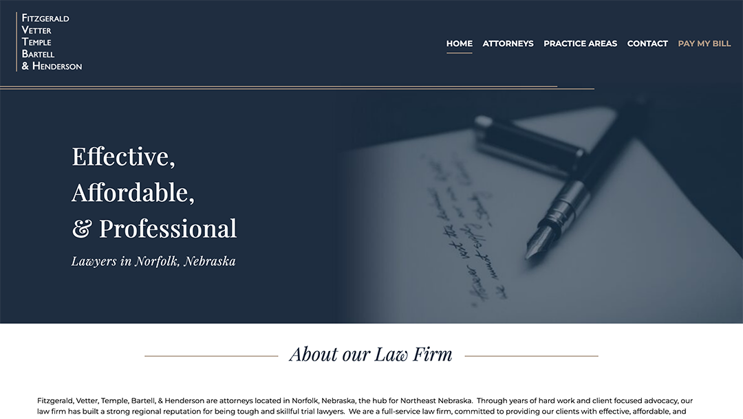 Fitzgerald, Vetter, Temple, Bartell, and Henderson website by Hollman Media