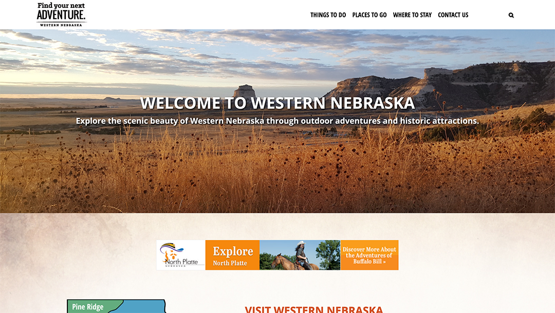 Western Nebraska Tourism website by Hollman Media
