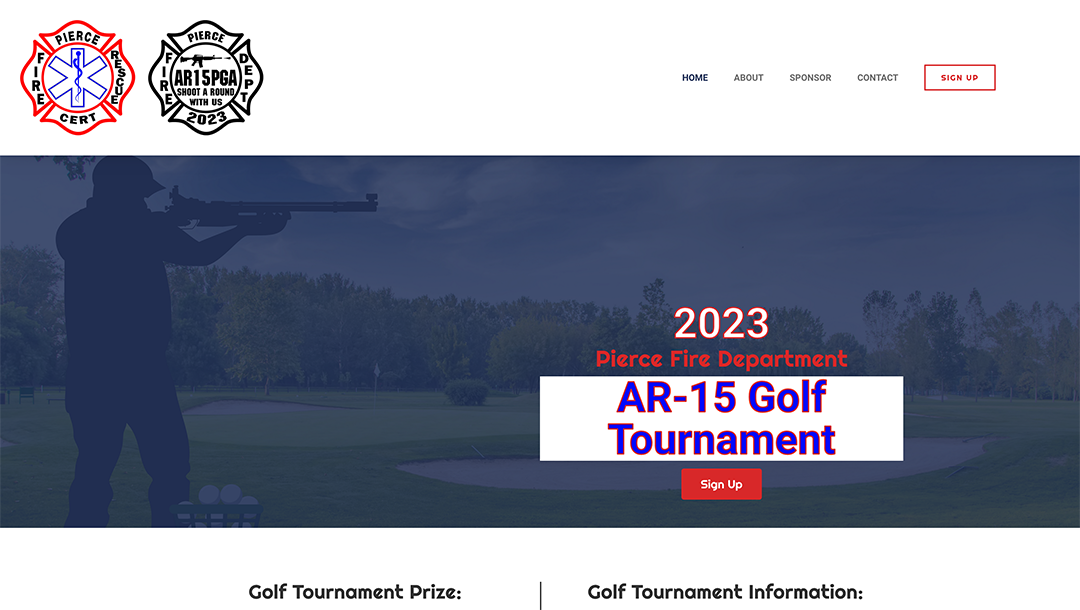 AR15 Golf Tournament website by Hollman Media