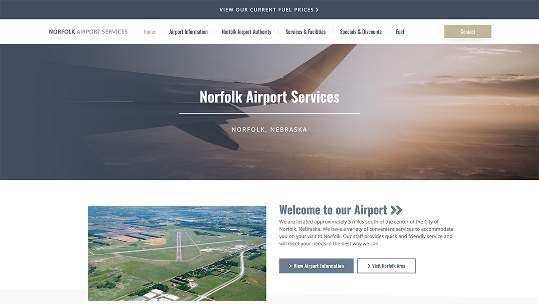 Norfolk Airport Authority website by Hollman Media