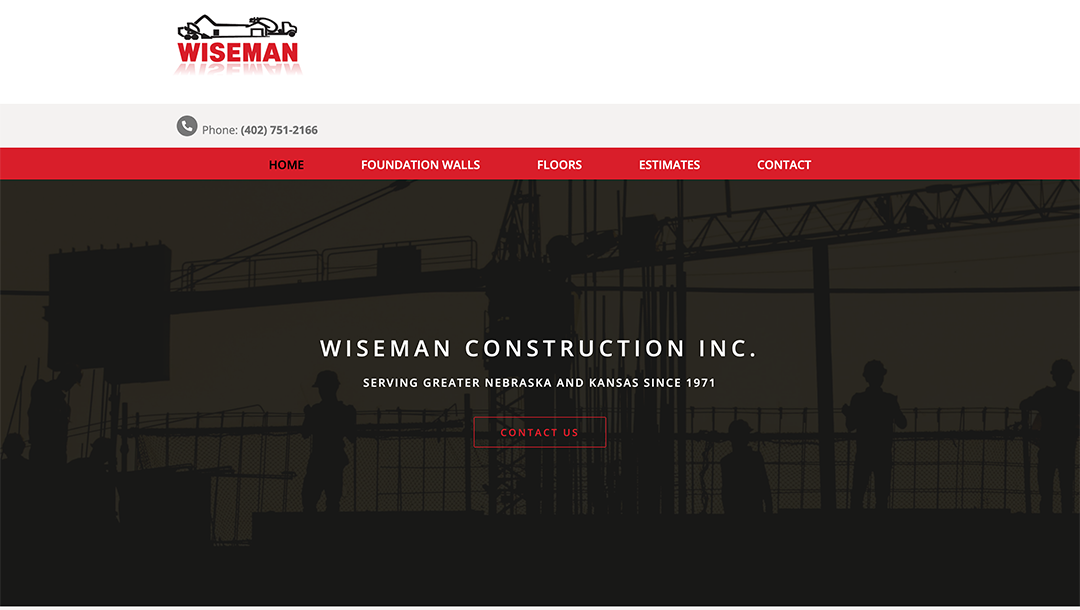 Wiseman Construction website by Hollman Media