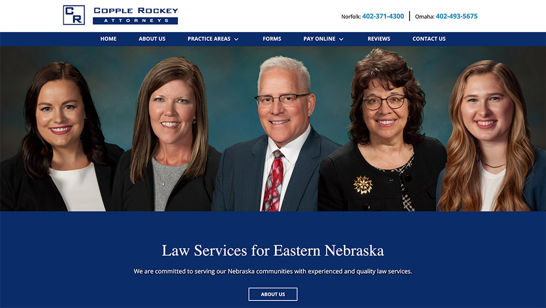 Great Advocates, Copple, Rocke, Schlecht, Mason & Werth website by Hollman Media