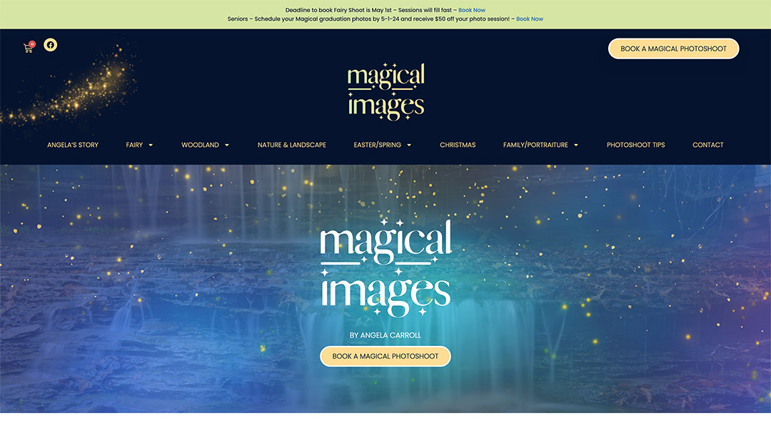 An image of the Magical Images website designed by Hollman Media